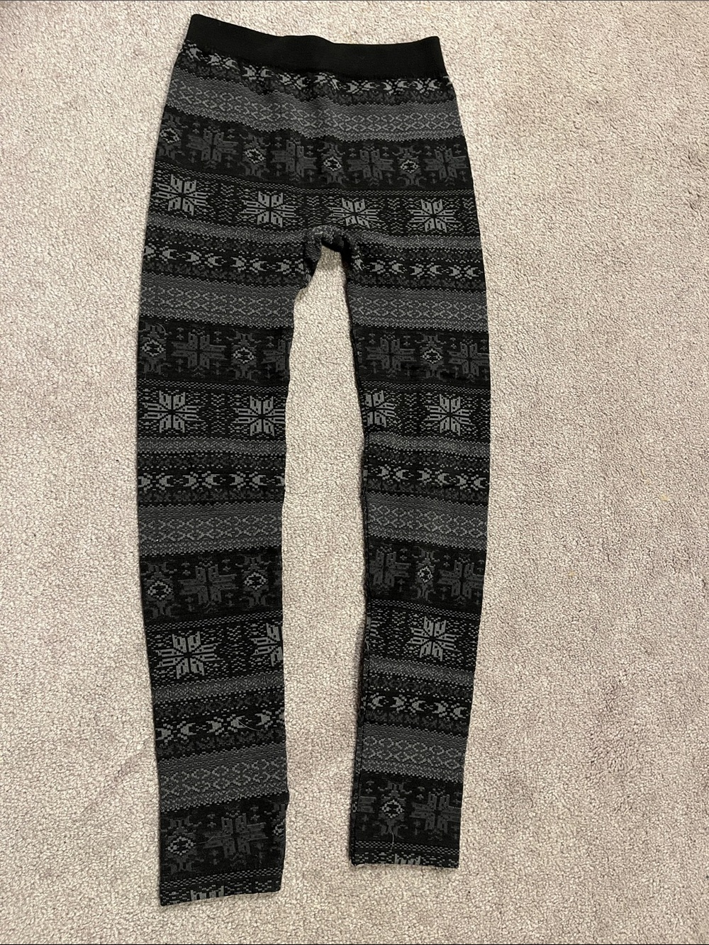 Black & Gray Fair Isle Leggings